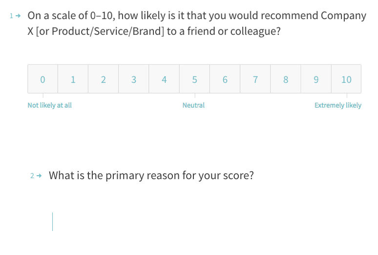 Typeform NPS questions